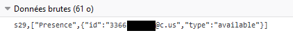 Firefox debugger incoming message