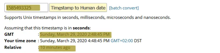 Timestamp verification