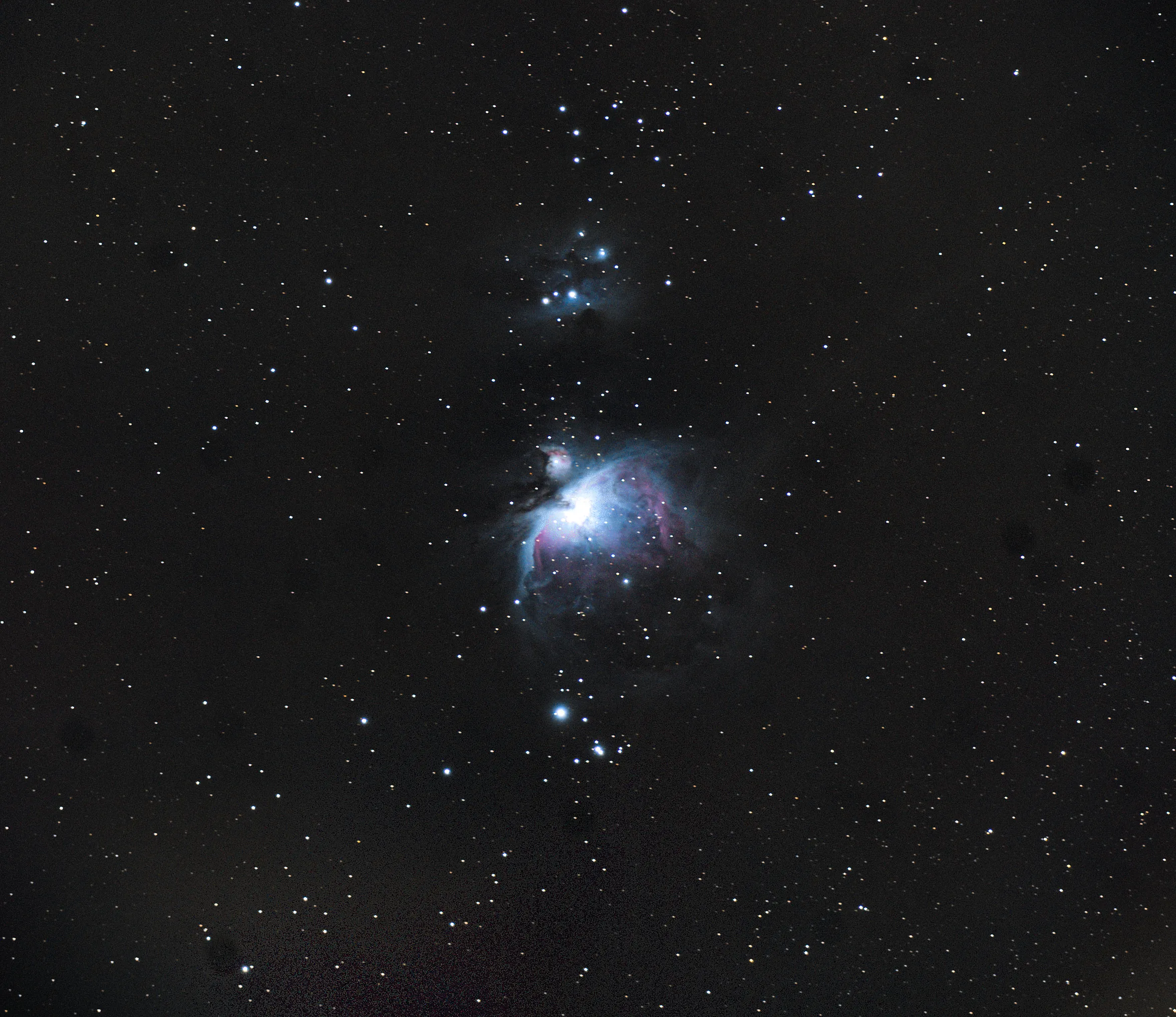 The Orion Nebula, M42, with the Running Man Nebula above it