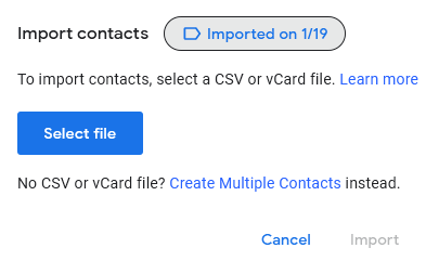 Import Google Contacts
