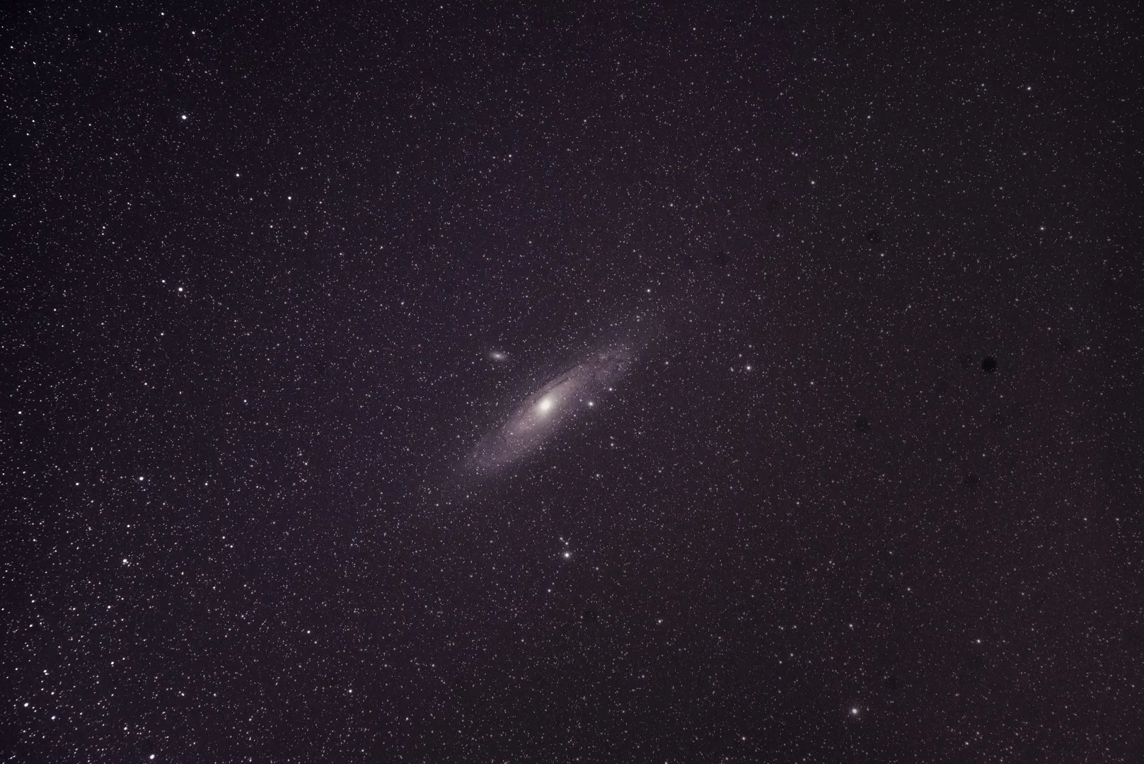 The Andromeda Galaxy, M31, its dust lanes dark against the core