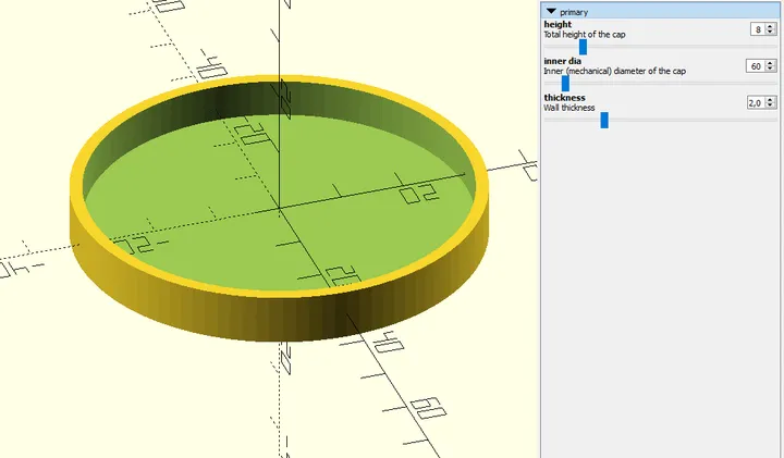 OpenSCAD lens cap