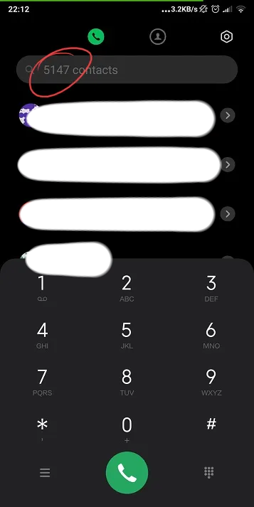 Phone with 5000 contacts