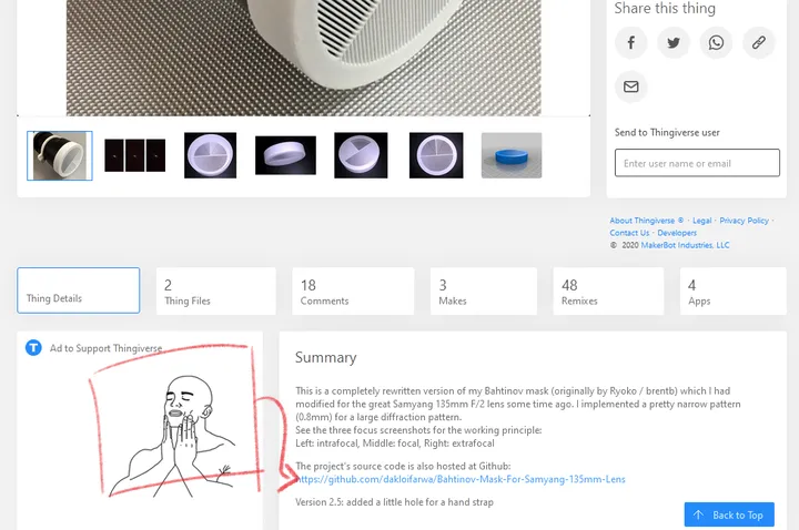 Thingiverse Bahtinov Mask