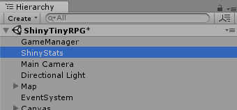 Unity Shiny Stats GameObject